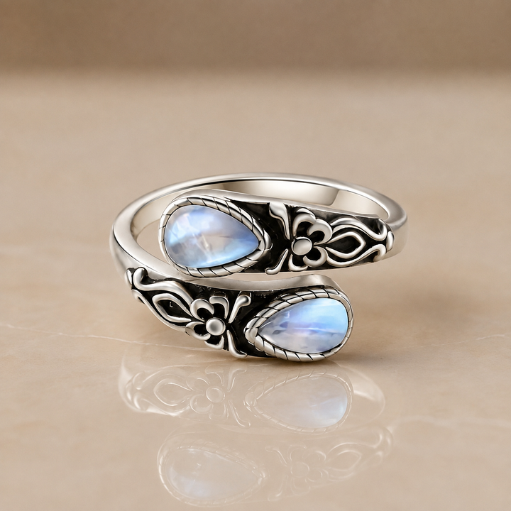 Midnight Celtic Stone Ring