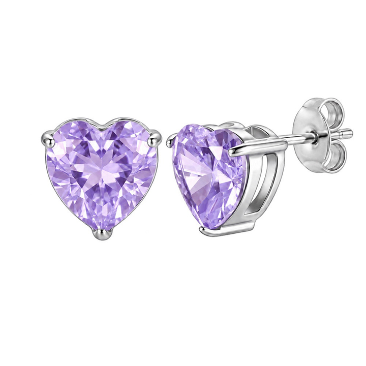 Serene Heart Birthstone Studs