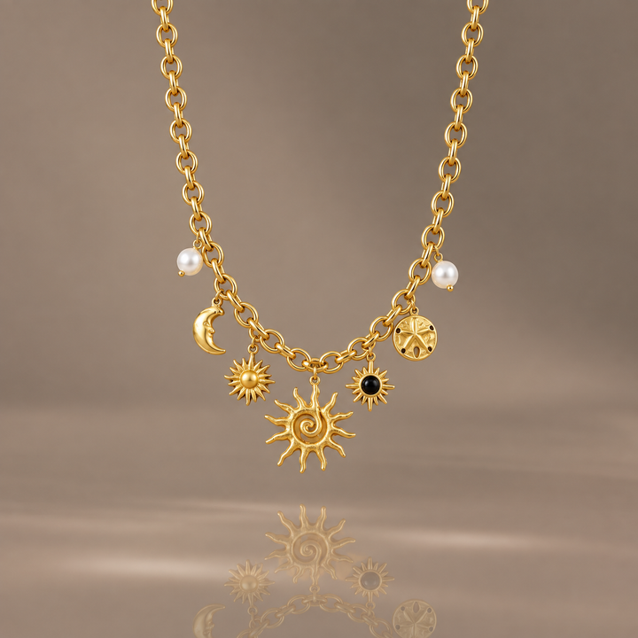 Celestial Sun Moon Necklace