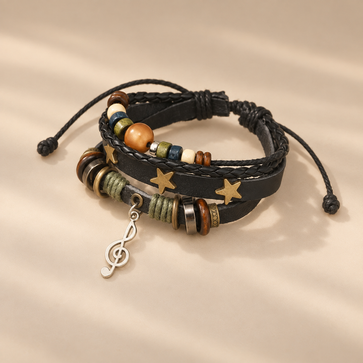 Boho Tribal Leather Bracelet