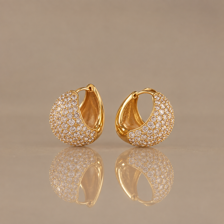 Crystal Pavé Heart Stud Earrings