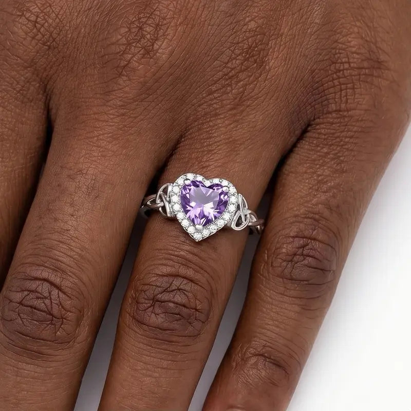 Celtic Knot Heart Zirconia Ring