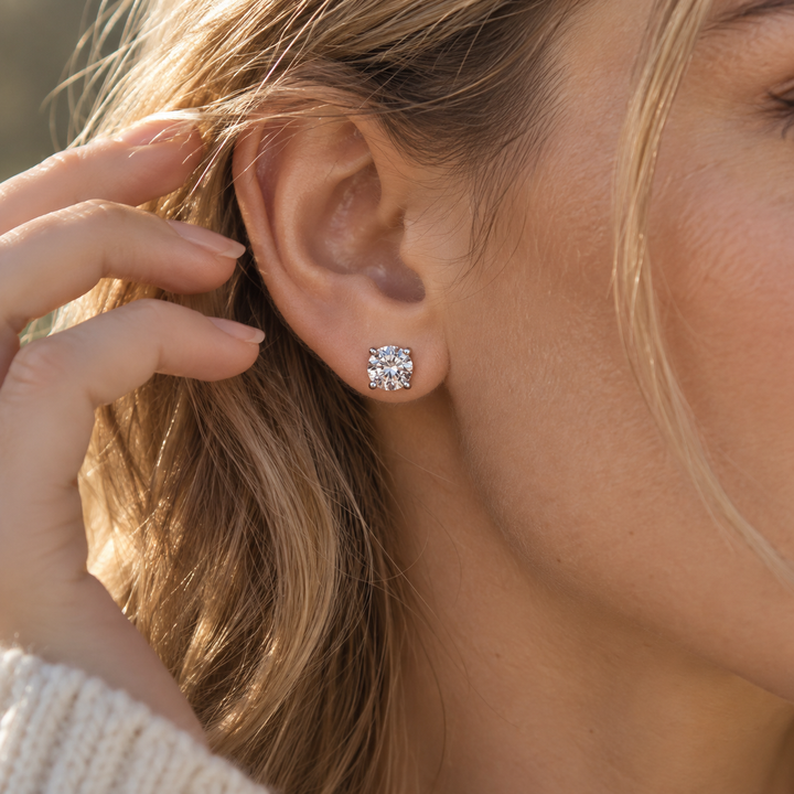 Cushion Cut Zircon Stud Earrings