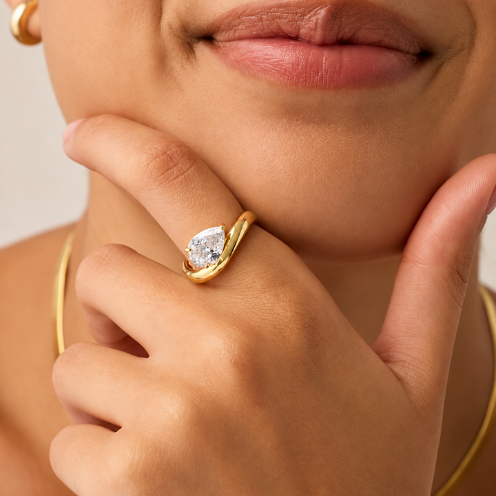 Pear Cut Stone Ring
