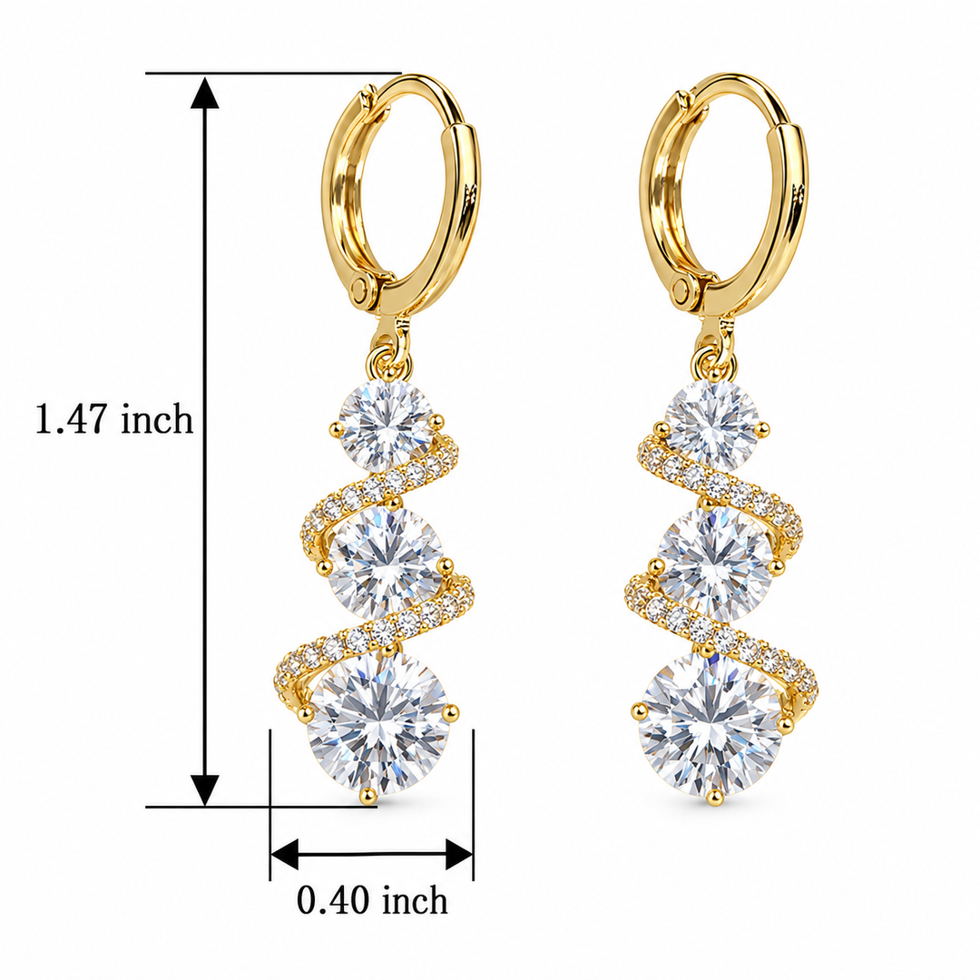 Crystal Twist Drop Earrings