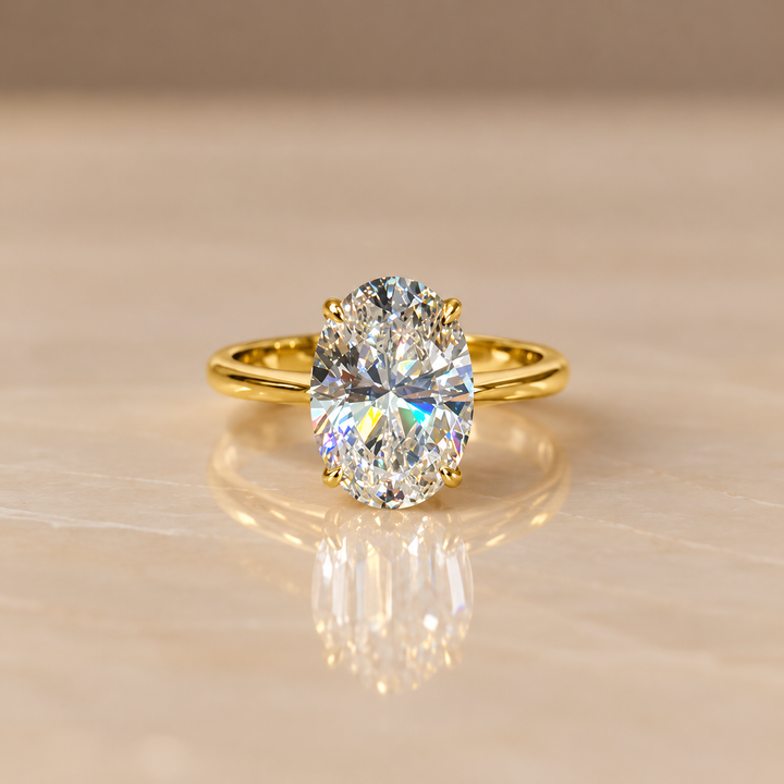 Oval Cut Solitaire Adjustable Ring