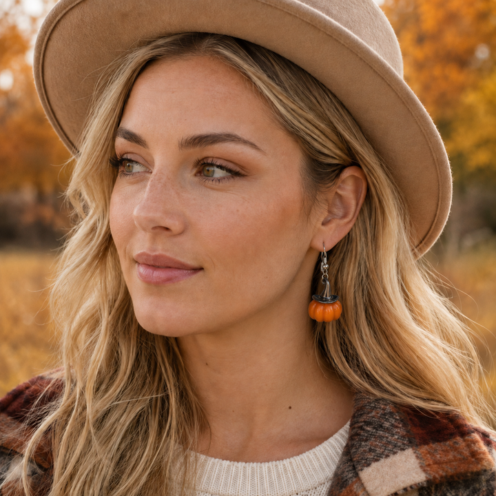 Halloween Pumpkin Drop Earrings