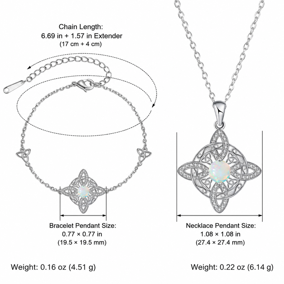 Celtic Opal Knot Jewelry Set