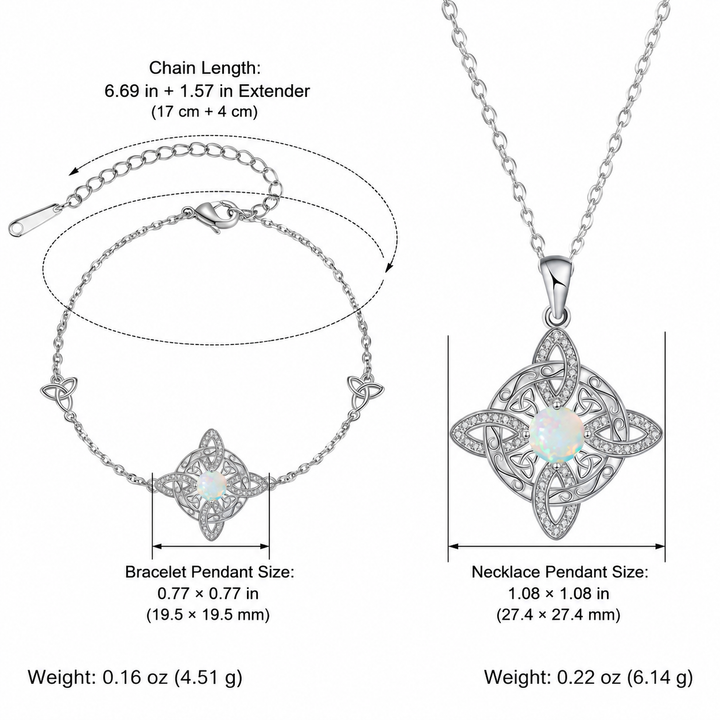 Celtic Opal Knot Jewelry Set