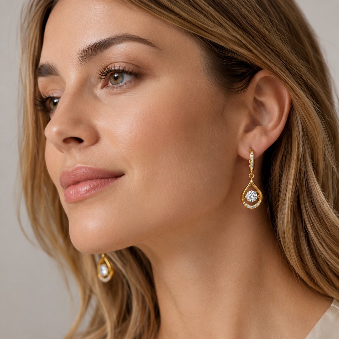 Teardrop Zircon Drop Earrings
