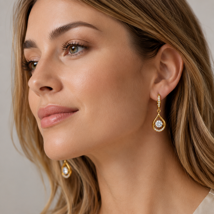 Teardrop Zircon Drop Earrings