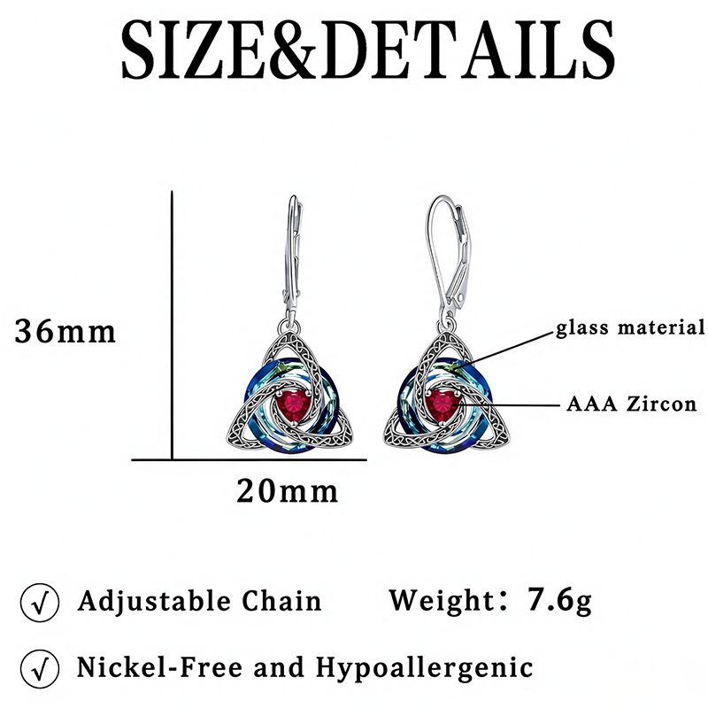 Trinity Knot Birthstone Earrings