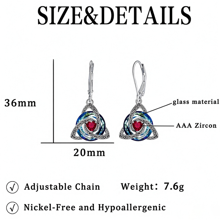 Trinity Knot Birthstone Earrings