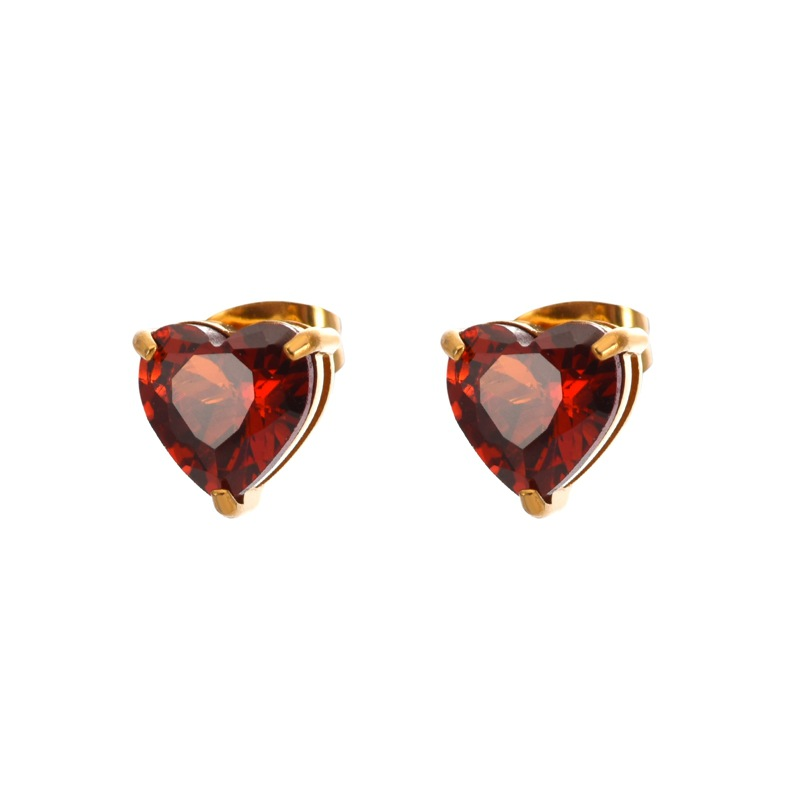 Serene Heart Birthstone Studs