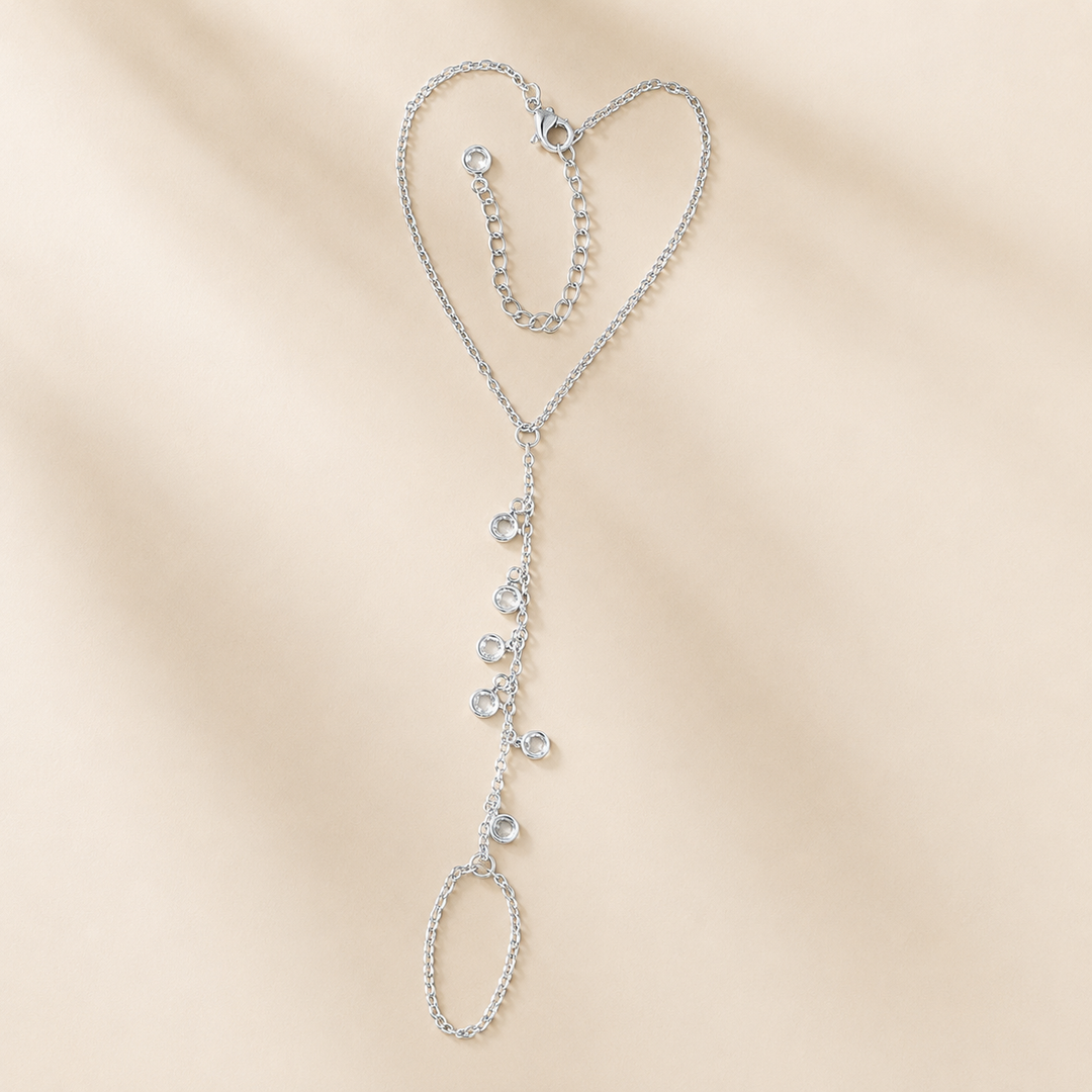 Dainty Zircon Hand Chain Bracelet