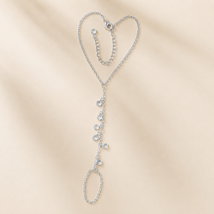 Dainty Zircon Hand Chain Bracelet