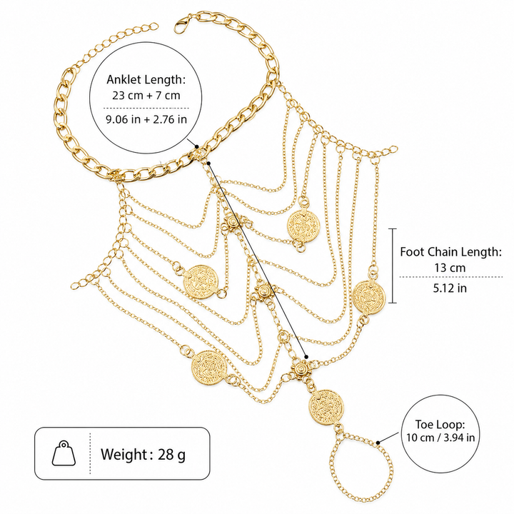 Layered Draped Anklet