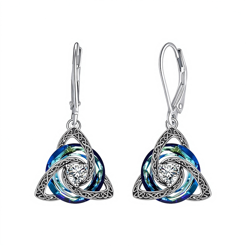 Trinity Knot Birthstone Earrings