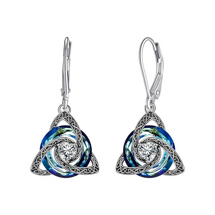 Trinity Knot Birthstone Earrings