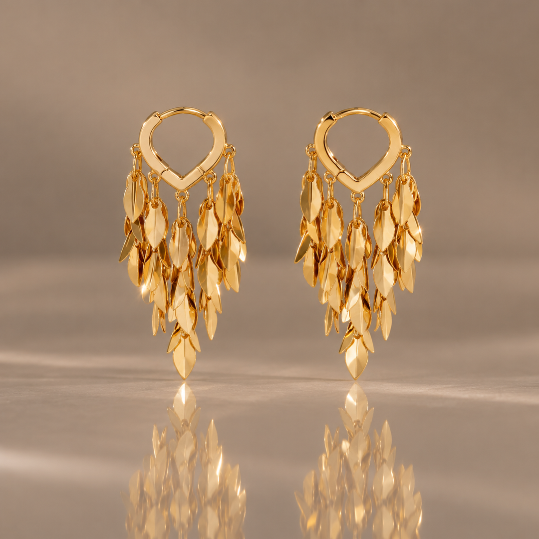 Leaf Cascade Statement Earrings
