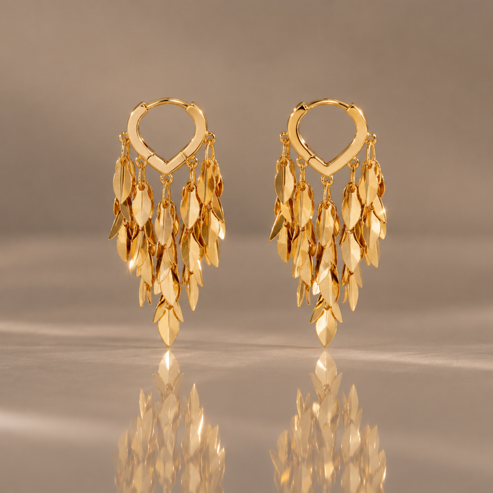 Leaf Cascade Statement Earrings