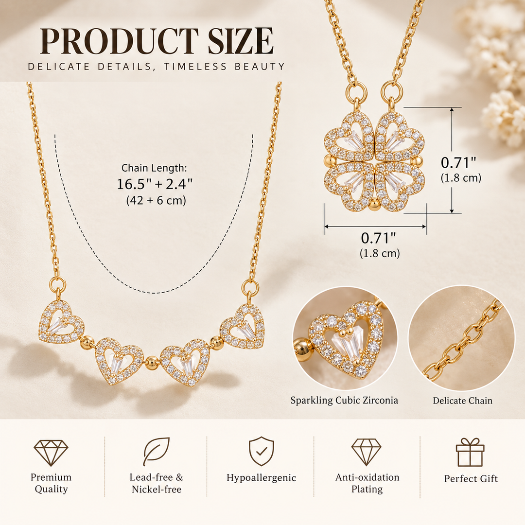 Transformable Four Heart Necklace