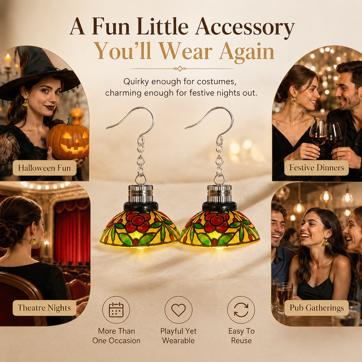 Colorful Tiffany Style Drop Earrings