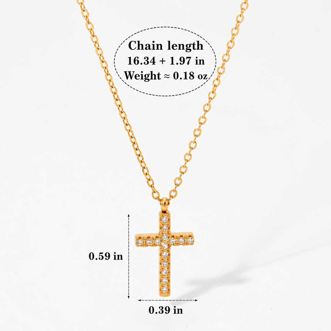 Cubic Zirconia Cross Necklace