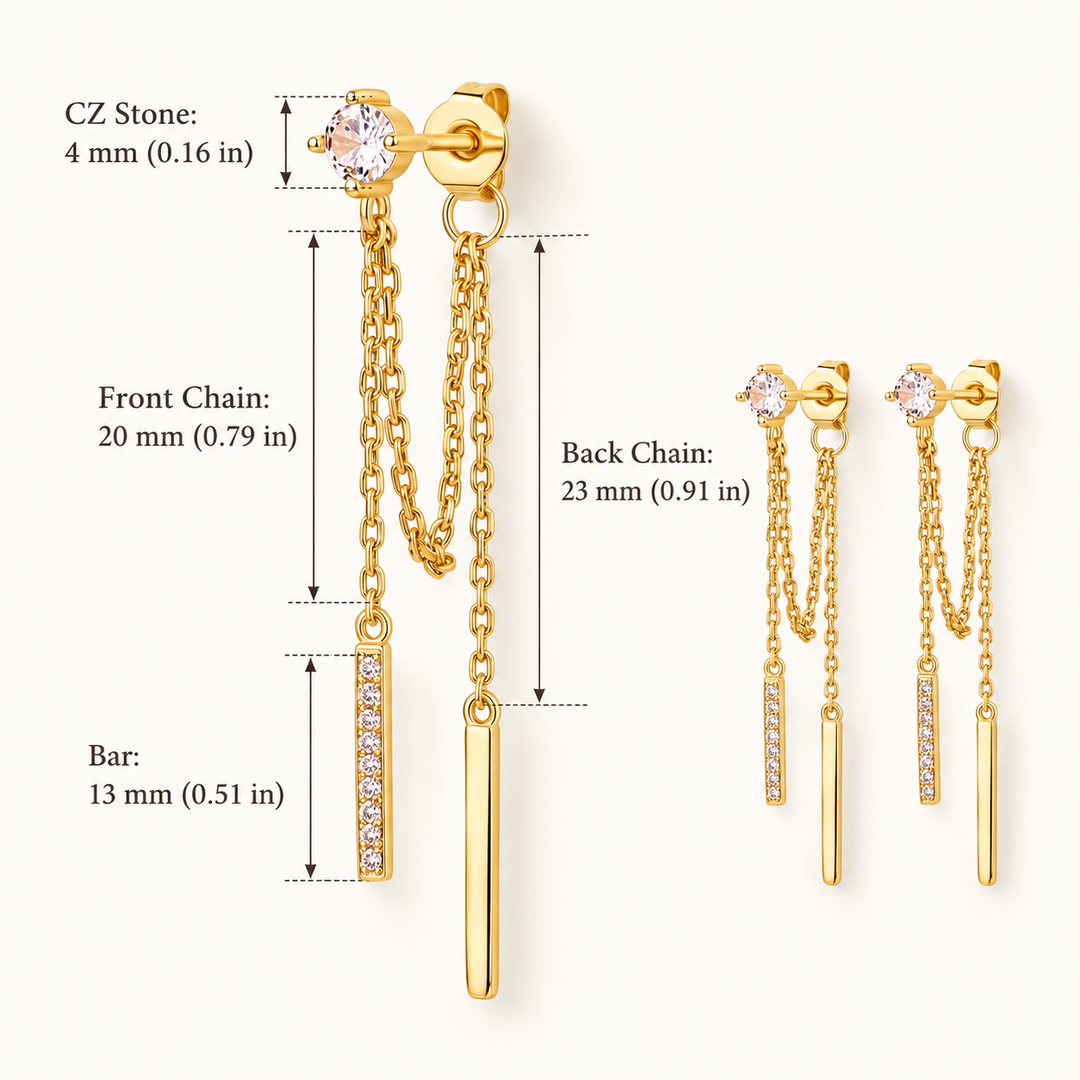 Cubic Zirconia Ball Threader Earscapes