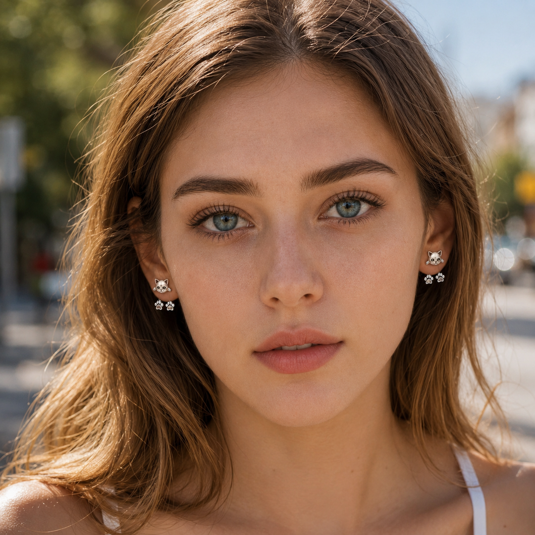 Cute Cat Paw Stud Earrings