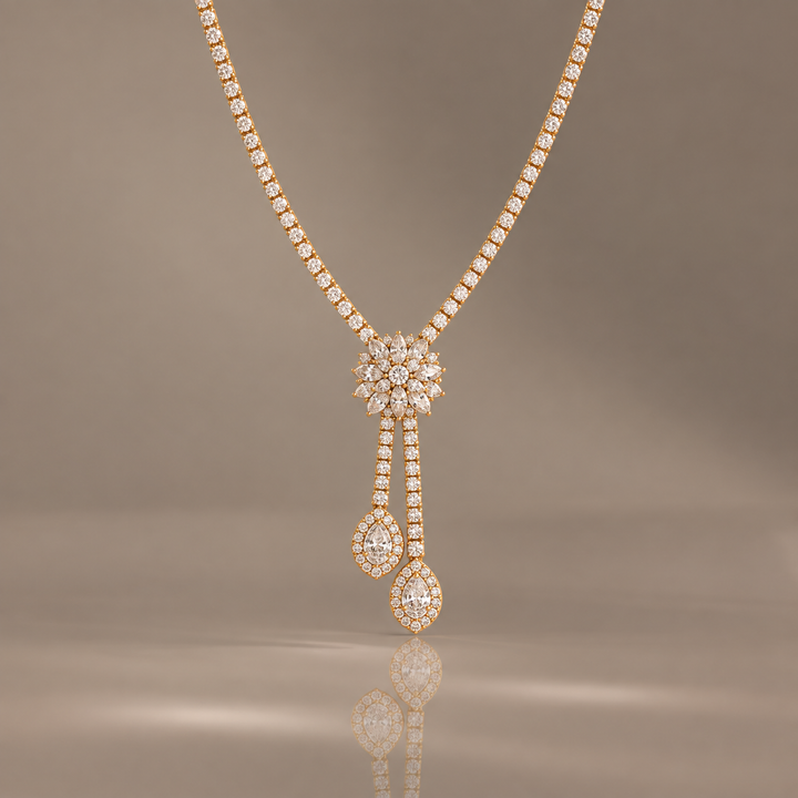 Crystal Flower Zirconia Jewelry Set