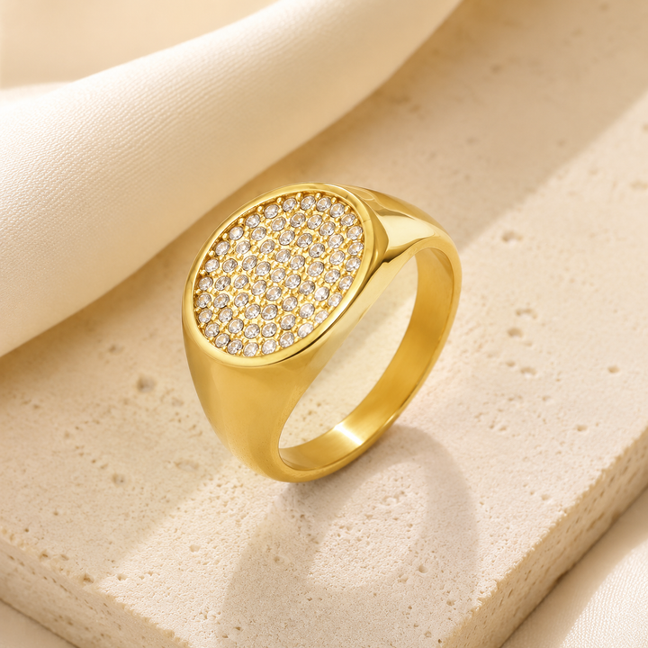 Zircon Pavé Signet Ring