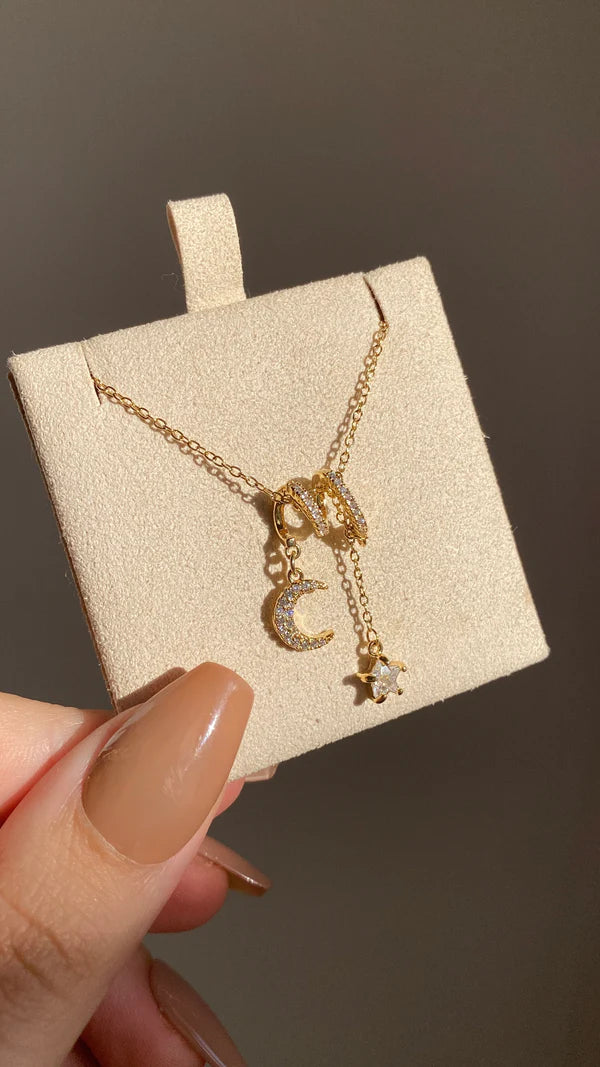 Celestial Moon Star Necklace