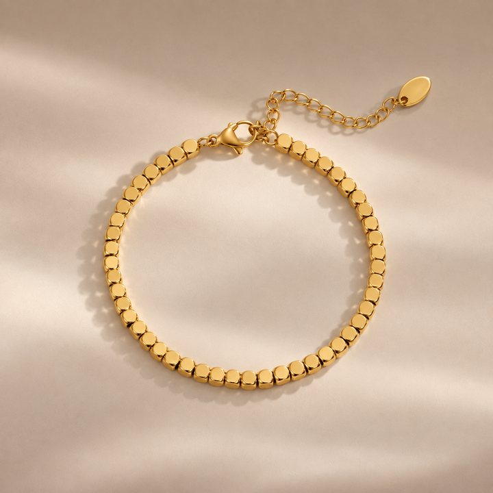 Gold Beaded Adjustable Bracelet