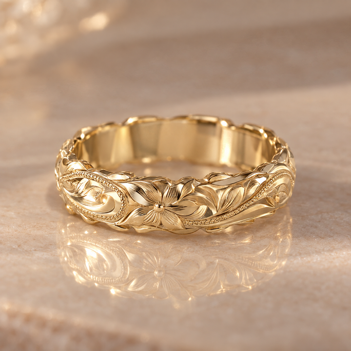 Floral Engraved Ring