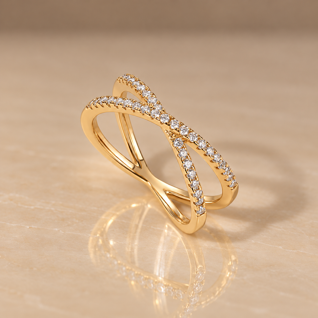 Crisscross Sparkle Ring