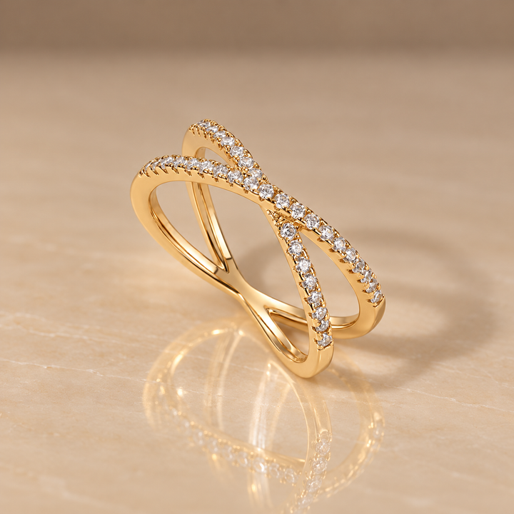 Crisscross Sparkle Ring