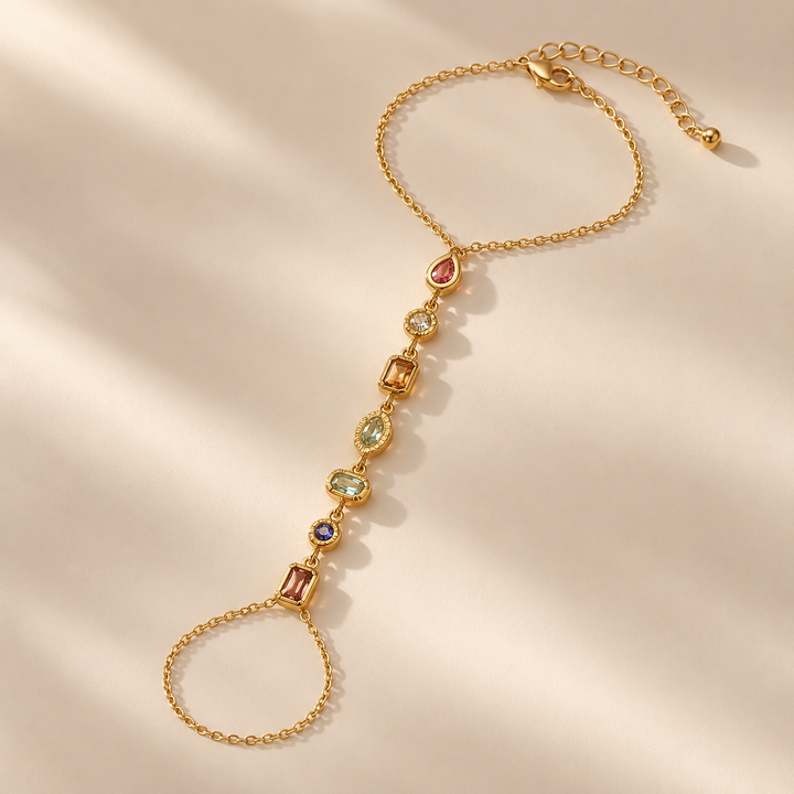 Multi Gem Vertical Chain Bracelet