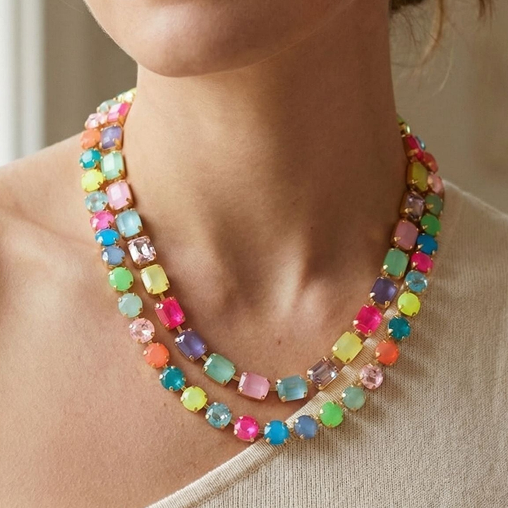 Vibrant Layered Gem Necklace