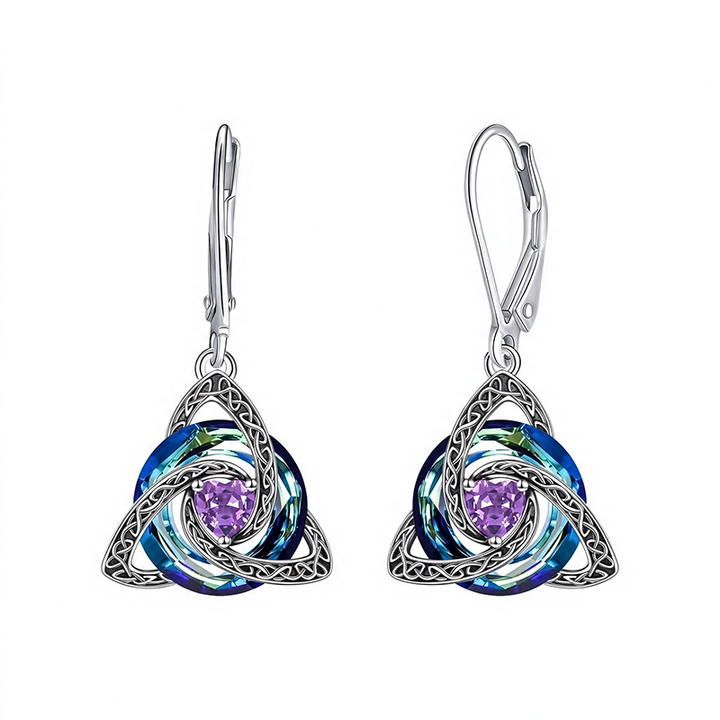 Trinity Knot Birthstone Earrings