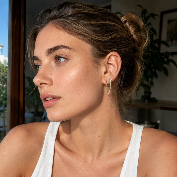 Chain Link Hoop Earrings