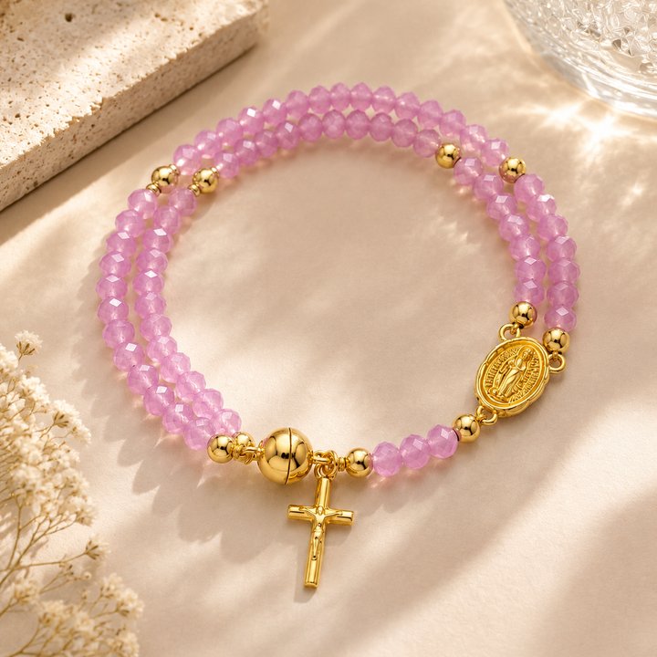 Cross Charm Beaded Bracelet