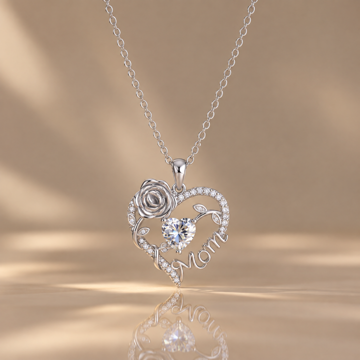 Rose Heart Love Pendant Necklace