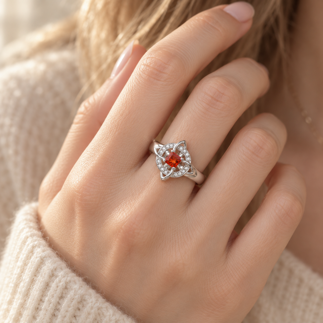 Birthstone Celtic Knot Ring