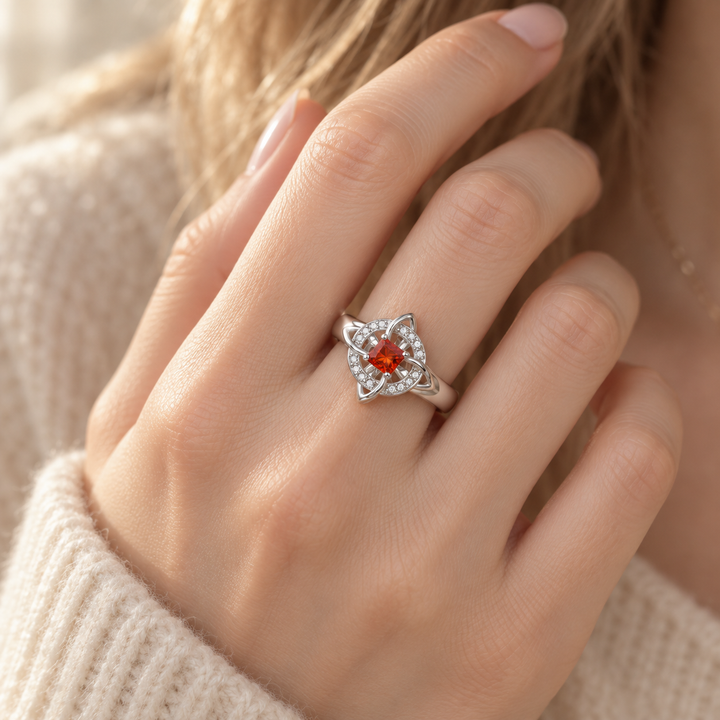 Birthstone Celtic Knot Ring