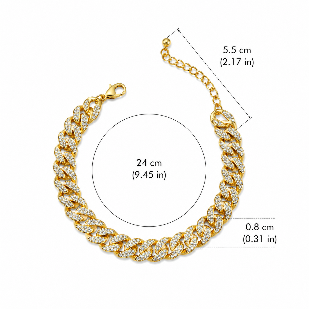 Pavé Cuban Link Anklet