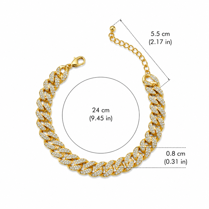 Pavé Cuban Link Anklet