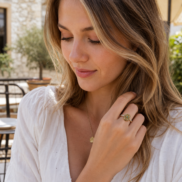 Sacred Rose Medallion Ring