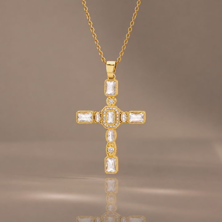 Crystal Cross Pendant Necklace