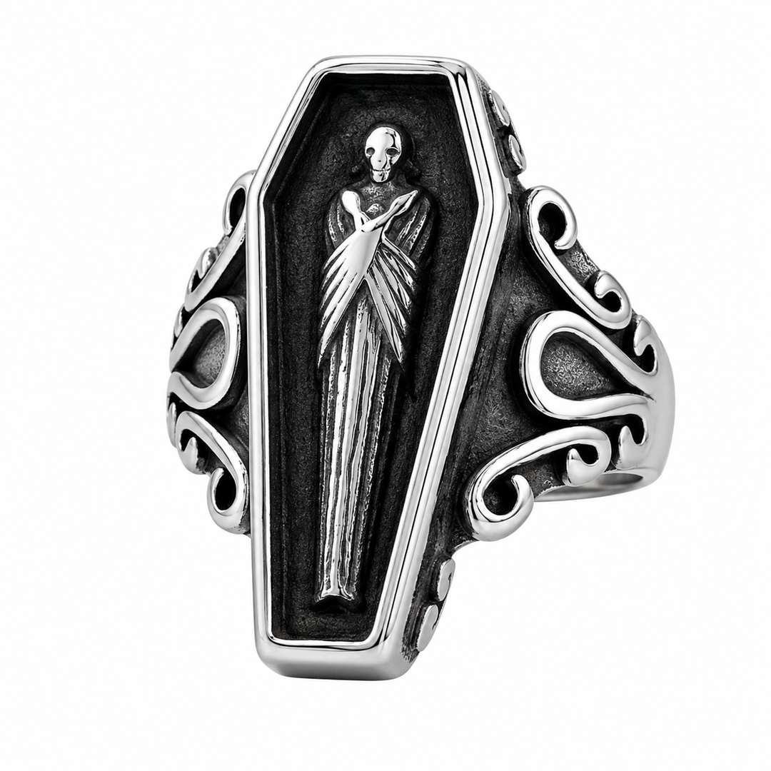 Gothic Coffin Figure Ring